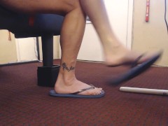 ASMR Flip Flop Slapping Blue Balloons