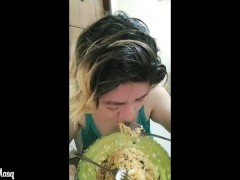 Creamy cum with a little mukbang