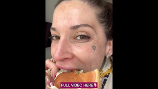 Your giantess Ashley turns you into a hamburger and eats you