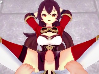 Genshin Impact Amber дает вам хентай футджоб от первого лица