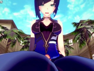 Genshin Impact Yelan дает вам хентай футджоб от первого лица