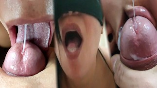 Extended Cumshot Compilation 01# Taking Cum in Mouth, Throat and Swallow!