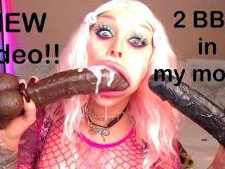 AHEGAO BUKKAKE (Bbc and Bwc) Bouncing HUGE Tits JERK OFF Encouragement RUINING my Makeup 2 FACIALS