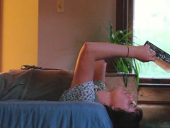 Her Book Made Her Horny - Screenshot 1 of 16 - Girl Pillow Humping