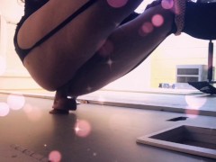 Trans Girl Fucking Dildo On A Door