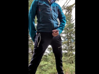 Horny College Guy Jerks off in the Woods Public