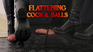 Secretary Flattening Cock and Balls, Plexiglass and Black Heels - Trample, Crushing, Crush, Bootjob