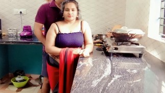 Indian Desi Step Mom Fucked by Step Son in Kitchen while Cooking