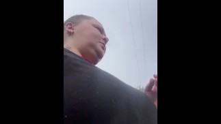 Pissing in public on busy road