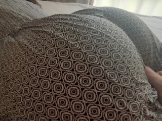 My Stepsister with Big round Ass in Dress Teasing me to come inside