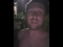 Walking around outside naked & it raining