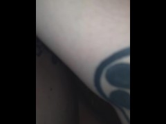 Showing off my tattoos in the bath