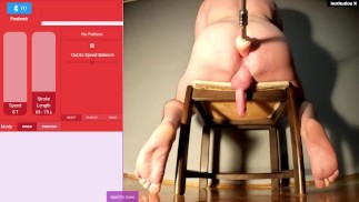 Twitchy boy gets ruthlessly edged by fucking machine!
