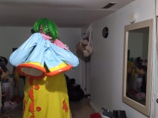 Silly Sissy PVC Cosplay Dress doing Breathplay
