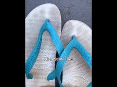 ToeJam in FlipFlops! Sweaty and Dirty Feet Fetish.