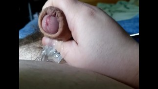 Chubby enby soft to hard cock + cumshot