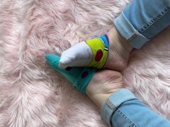 Mismatched socks and cute feet
