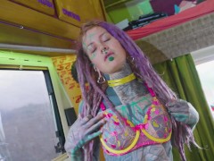 Hardcore Anal Fuck and Cum on Face in Sexy Lingerie with Hot Tattoo Girl - Facial - POV