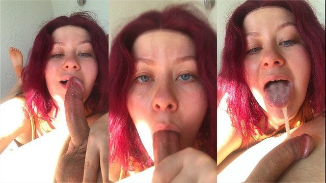 I shoot selfie blowjob but he didn't know