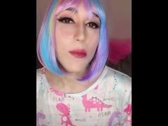 Sissificated, feminized and trained with dildo
