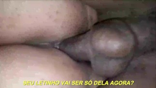 ENG Untertitel Großes schwarzes Sperma in meiner Frau und ich esse ihr ganzes Sperma in der Muschi