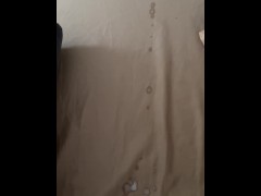 Thick cum shot hit my wall