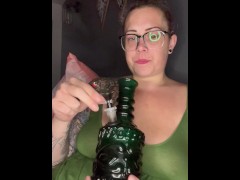 Bbw step mom MILF takes bong rips smoking fetish