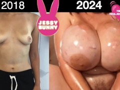 From mini Natural small Tits to Massive Fake Tits: 0cc vs 3750cc | Jessy Bunny