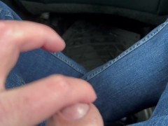 fingernail in dick & play with dick in car