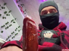 POV Masked man give you a facial
