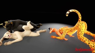 Furry friends have an interracial orgy in Wild Life sex