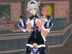 【原神 ユーラ(エウルア)】3Dエロアニメーション(乳揉み⇒手マン⇒手コキ⇒フェラ⇒セックス) 1/16