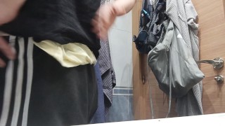Getting Dressed After Coming Out of the Shower, I went to the Street with a Hard Cock and no Underwe porn video thumbnail