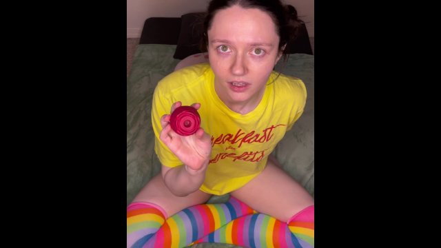 Cute Little Stepsister Learns How to Use a Rose Toy 🌹 Intense Clit Orgasm