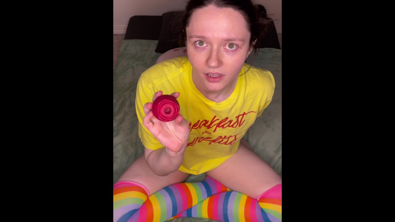 Cute Little Stepsister Learns How to Use a Rose Toy  Intense Clit Orgasm