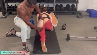 GYM FUCK with BBC TRAINER! FItNaughtyCouple on OnlyFans ManyVids Fansly JustForFans