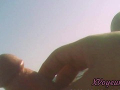 I pull out and JERK OFF my COCK in front WOMAN in the PUBLIC BEACH - DICK FLASH