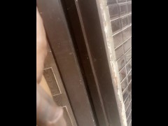 Playing with my dick in the cold morning.