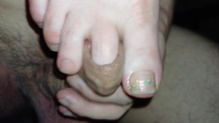 Foreskin Play With Her Toes