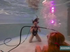 Hot chicks with a guy in the pool 2/16