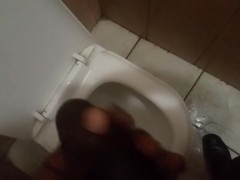 Horny black dick cum masturbate at work place