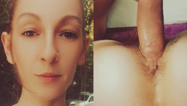 Девушка с волосатой киской принимает большой член