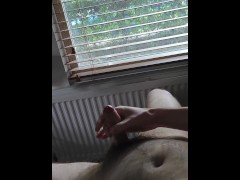 Edging and moaning at the window