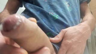 Hot Handsome Shows You His Huge Hard Penis Squirting on the Bathroom Floor porn video thumbnail