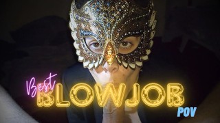 Best BlowJob POV with girlfriend masked - Facial - xxxMaskGirl