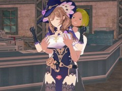 【原神 リサ・ミンツ】3Dエロアニメーション(背後乳揉み⇒手マン⇒手コキ⇒フェラ⇒セックス) - Screenshot 1 of 16 - Hentai