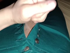 Striptease and throbbing cumshots onto girl's green tight jeans with shiny fly buttons 🥵🥒🔫