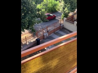 Jerk off on the Balcony before Colleagues Arrive