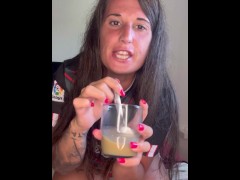 Playing With Milky Condom In My Coffee😏💦 - Screenshot 11 of 16 - Cum