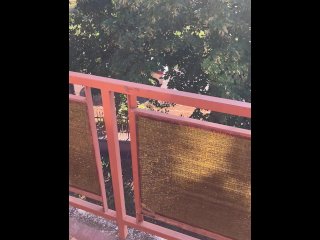 Teddy Snow On the office balcony before work, public masturbation in the early morning sunshine